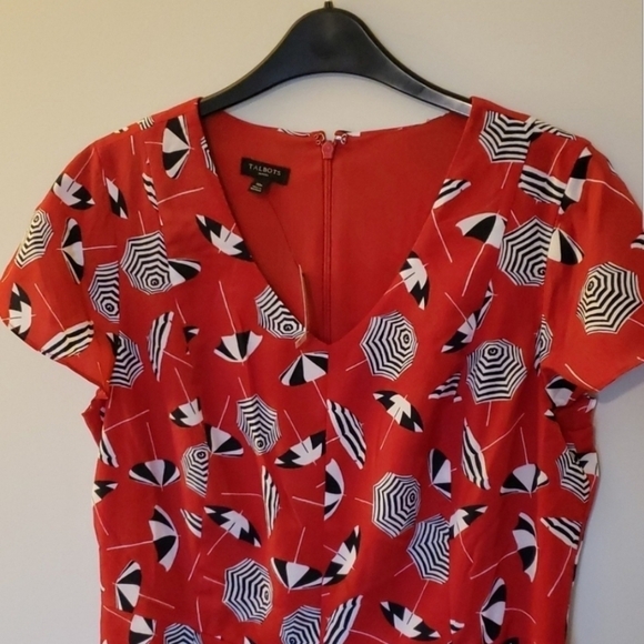 Talbots Umbrella Red Dress Size 6 - Picture 2 of 5